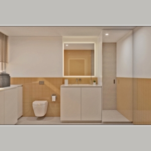 Esto es lo que ves cuando entras en el ba&ntilde;o 2 (Reforma de apartamento en Marbella - Torre Real)