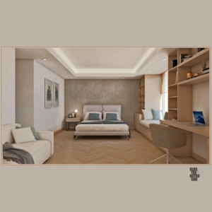 El dormitorio principal visto de frente (Reforma de apartamento en Marbella - Torre Real)